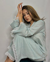 Pastel Blue Embroidered Co-ord Set – Elegant Designer Fusion Wear