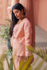 Indian Contemporary Three-Piece Set | Designer Ethnic Co-ord with Cape