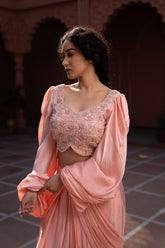 Coral Peach Two Piece Attire | Elegant Women’s Co-ord Set