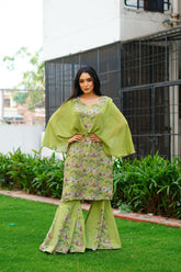 Gleam Green Co-ord Set for Women | Stylish Party Wear Designer Outfit