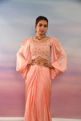 Coral Peach Two Piece Attire | Elegant Women’s Co-ord Set