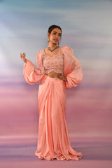 Coral Peach Two Piece Attire | Elegant Women’s Co-ord Set