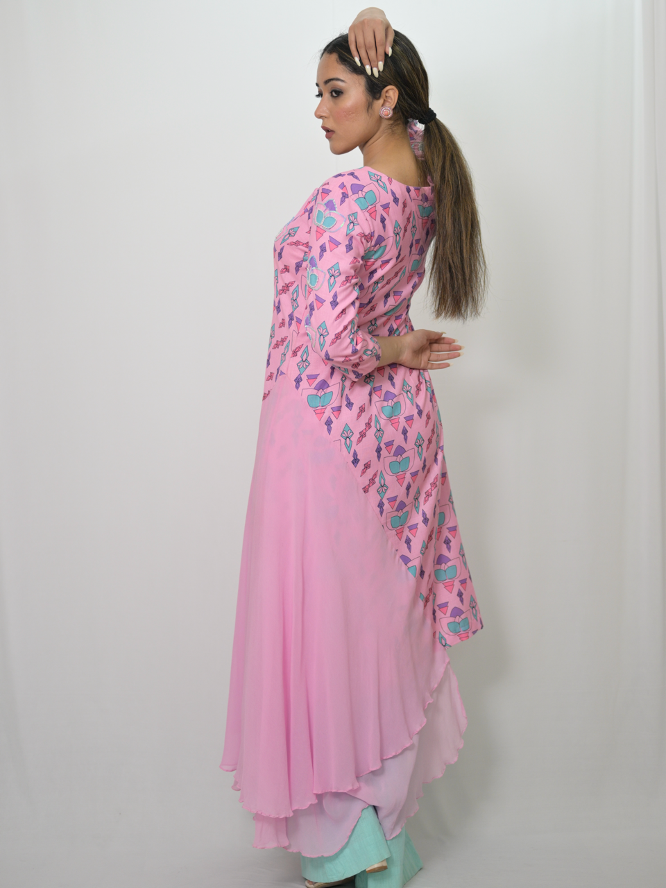 Shakti Diffuse Co-ord Set – Elegant Designer Fusion Wear for Women