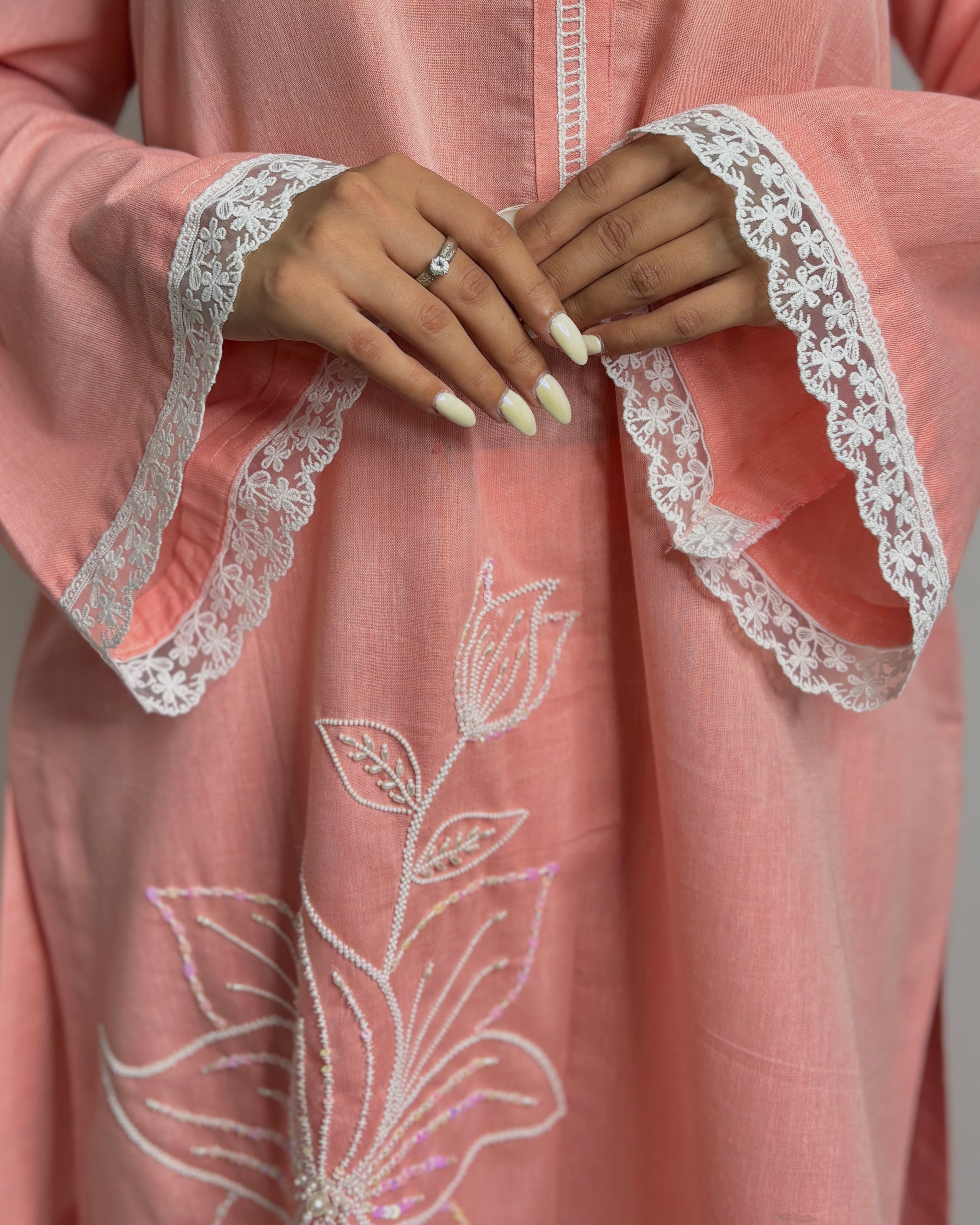 Peach Embroidered Co-ord Set for Women | Elegant Festive & Party Wear Outfit
