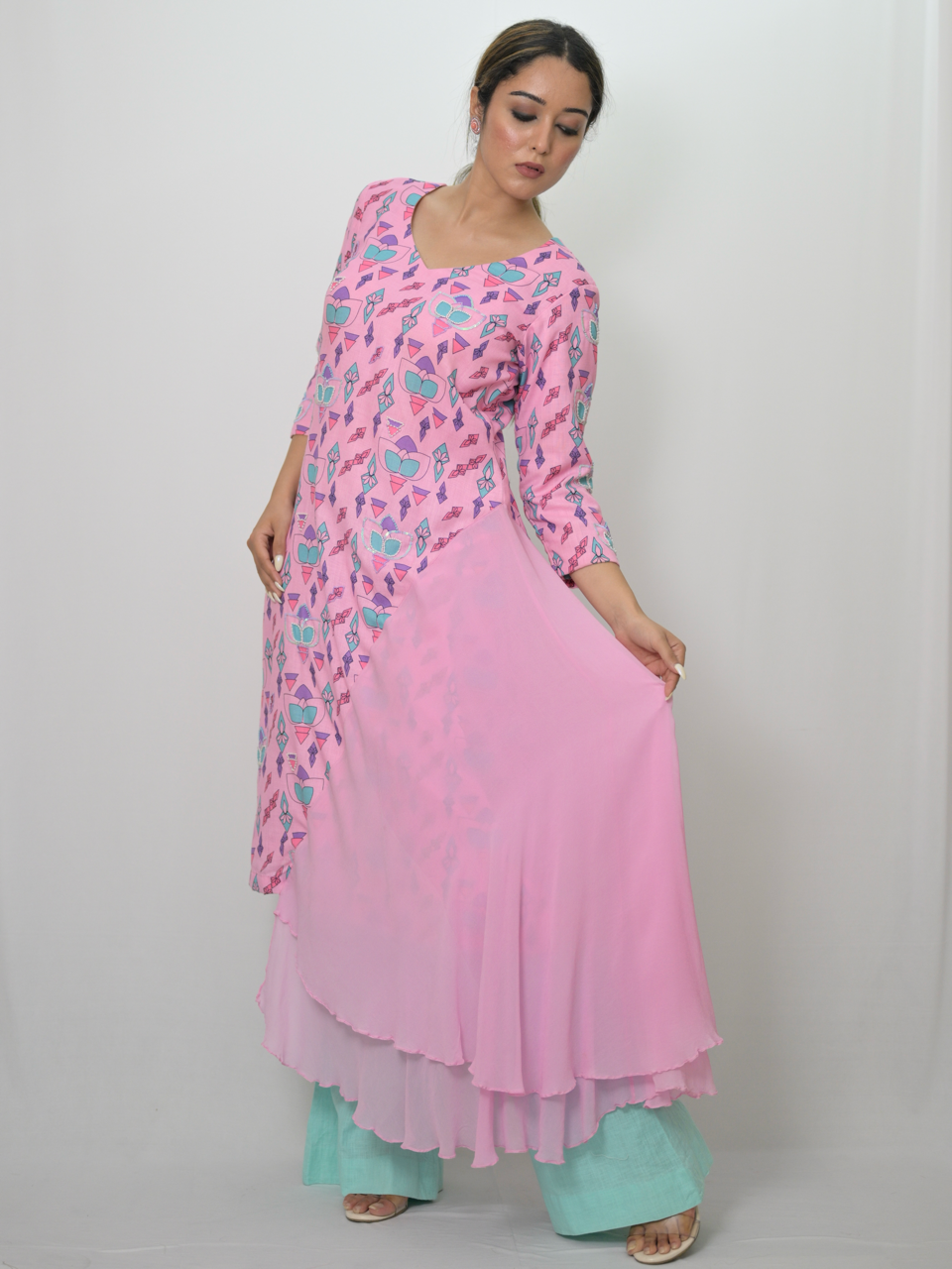 Shakti Diffuse Co-ord Set – Elegant Designer Fusion Wear for Women