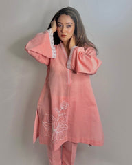 Peach Embroidered Co-ord Set for Women | Elegant Festive & Party Wear Outfit