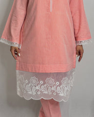 Peach Lace Co-ord Set for Women | Elegant Party Wear Two-Piece Outfit
