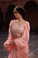 Coral Peach Two Piece Attire | Elegant Women’s Co-ord Set