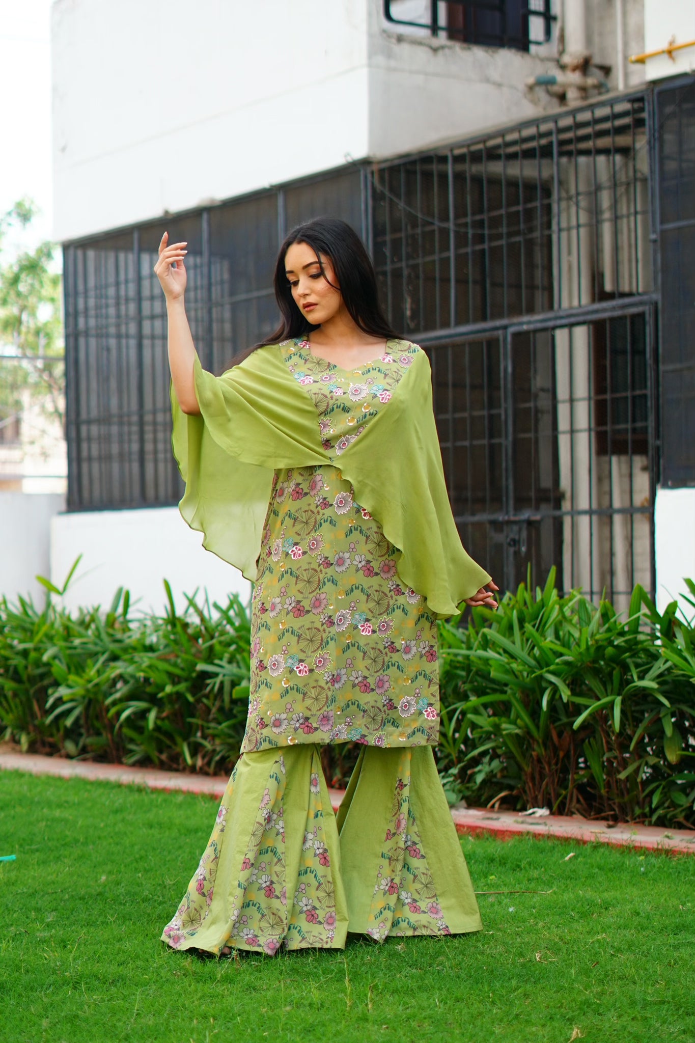 Gleam Green Co-ord Set for Women | Stylish Party Wear Designer Outfit