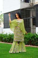 Gleam Green Co-ord Set for Women | Stylish Party Wear Designer Outfit