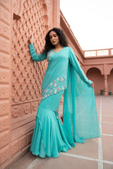 Pre-Draped Saree | Ready-to-Wear Modern Saree with Blouse