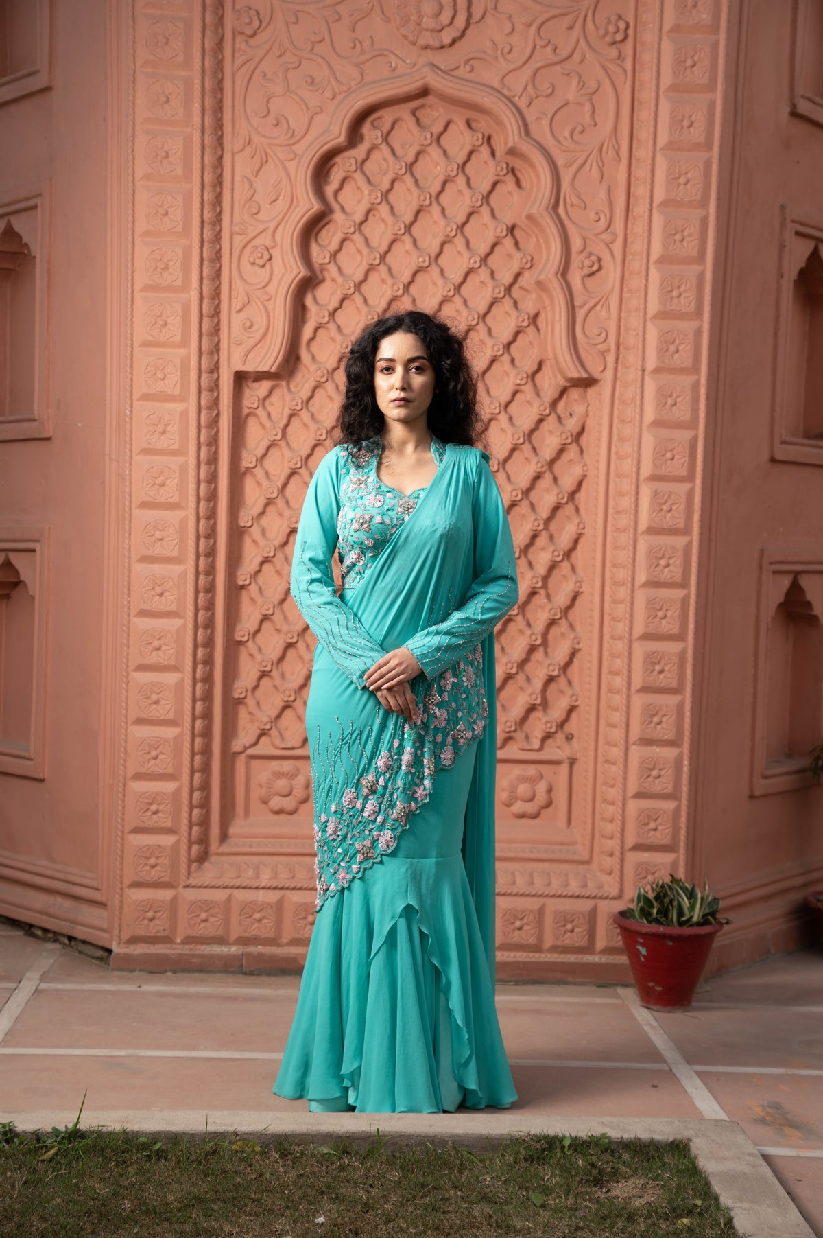 Pre-Draped Saree | Ready-to-Wear Modern Saree with Blouse