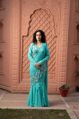 Pre-Draped Saree | Ready-to-Wear Modern Saree with Blouse
